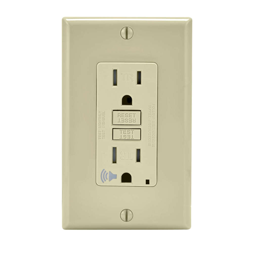 Leviton 15A 125V Ivory NEMA 5-15R Audible Outlet - Ascmtools