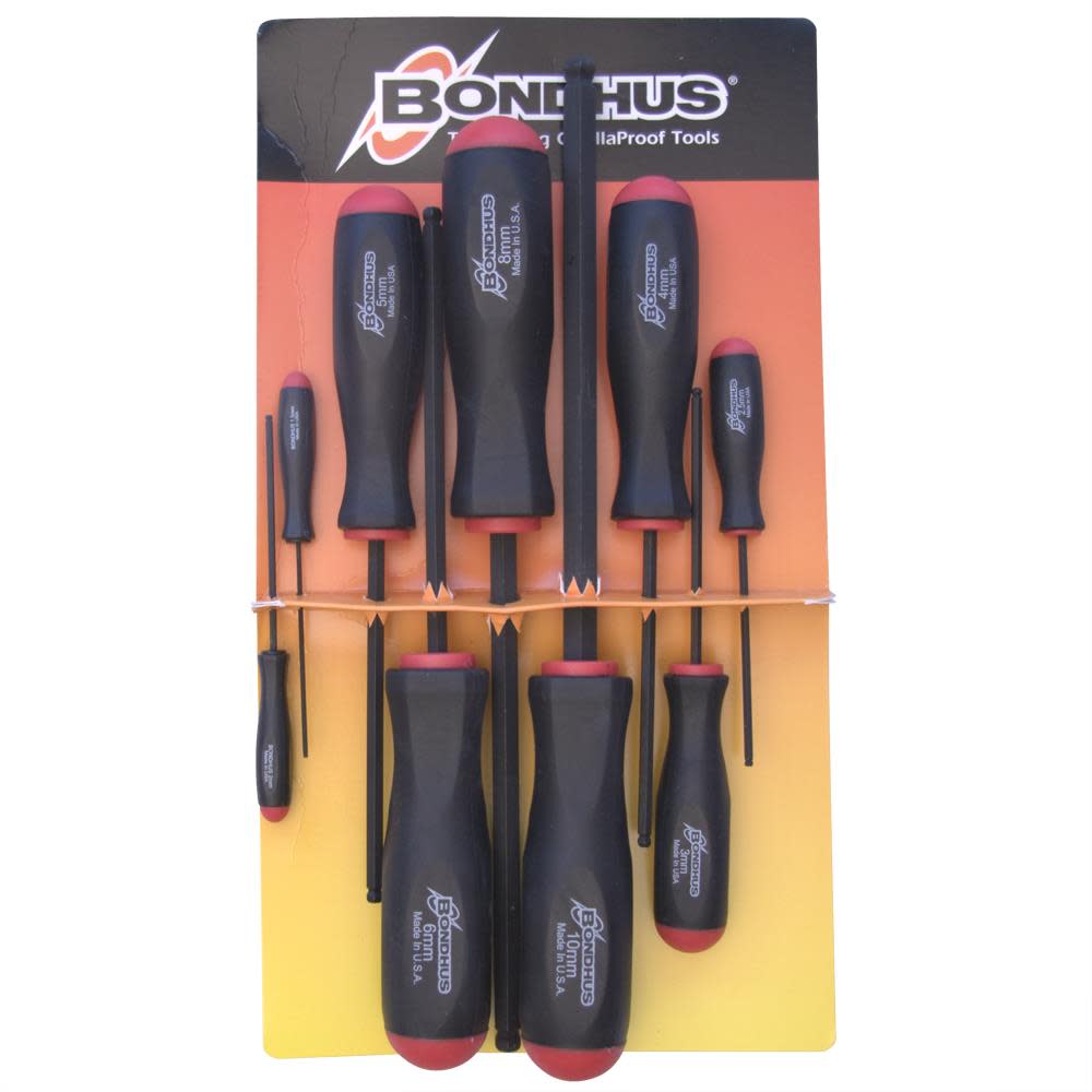 Bondhus Set 9 Balldriver Screwdrivers - Ascmtools