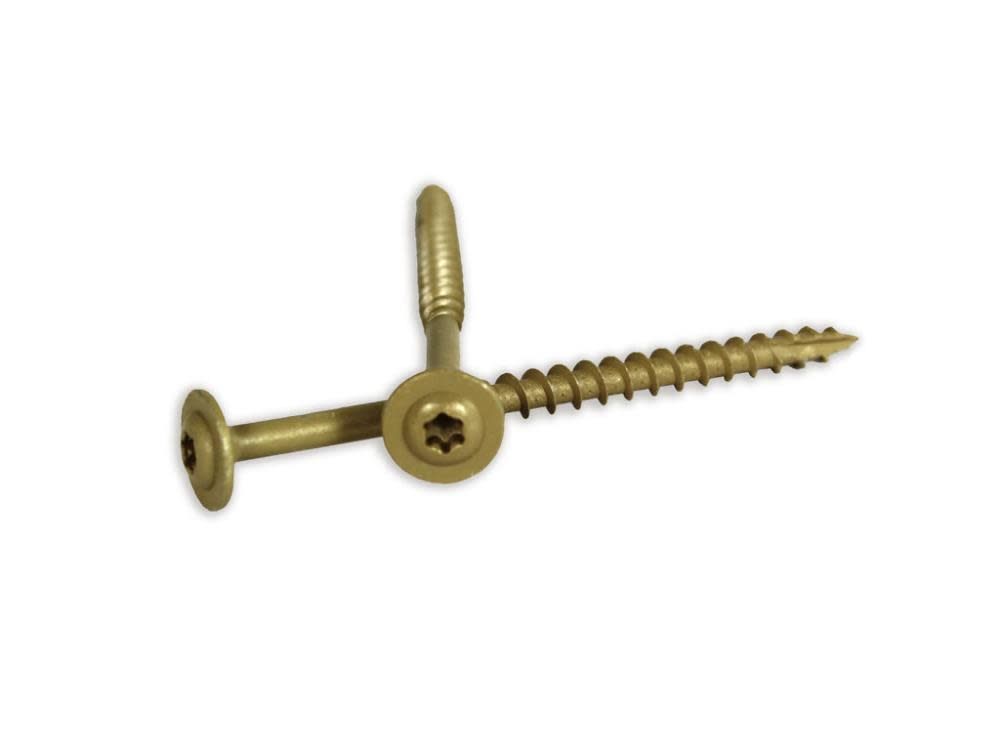 Woodpro #8 x 2-3/4 In. PPG 1000 Hour Golden E-Coat Cabinet Screws 1LB - Ascmtools