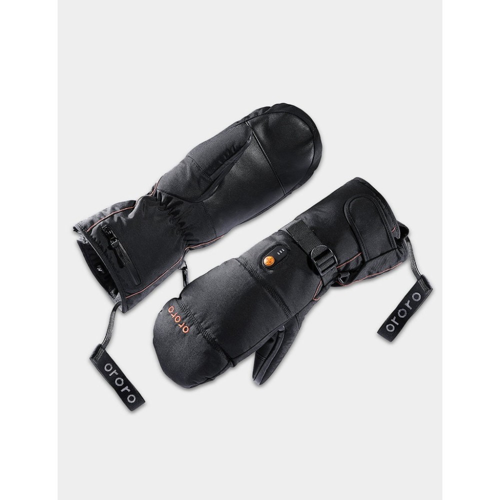 ORORO Black & Orange Amsterdam Heated Mittens Kit Large - Ascmtools