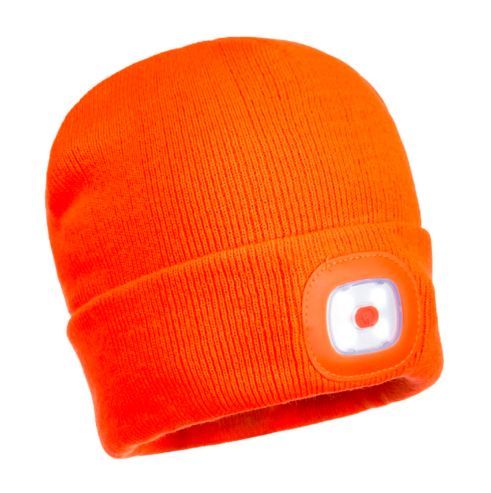 Portwest Orange Rechargeable LED Beanie - Ascmtools