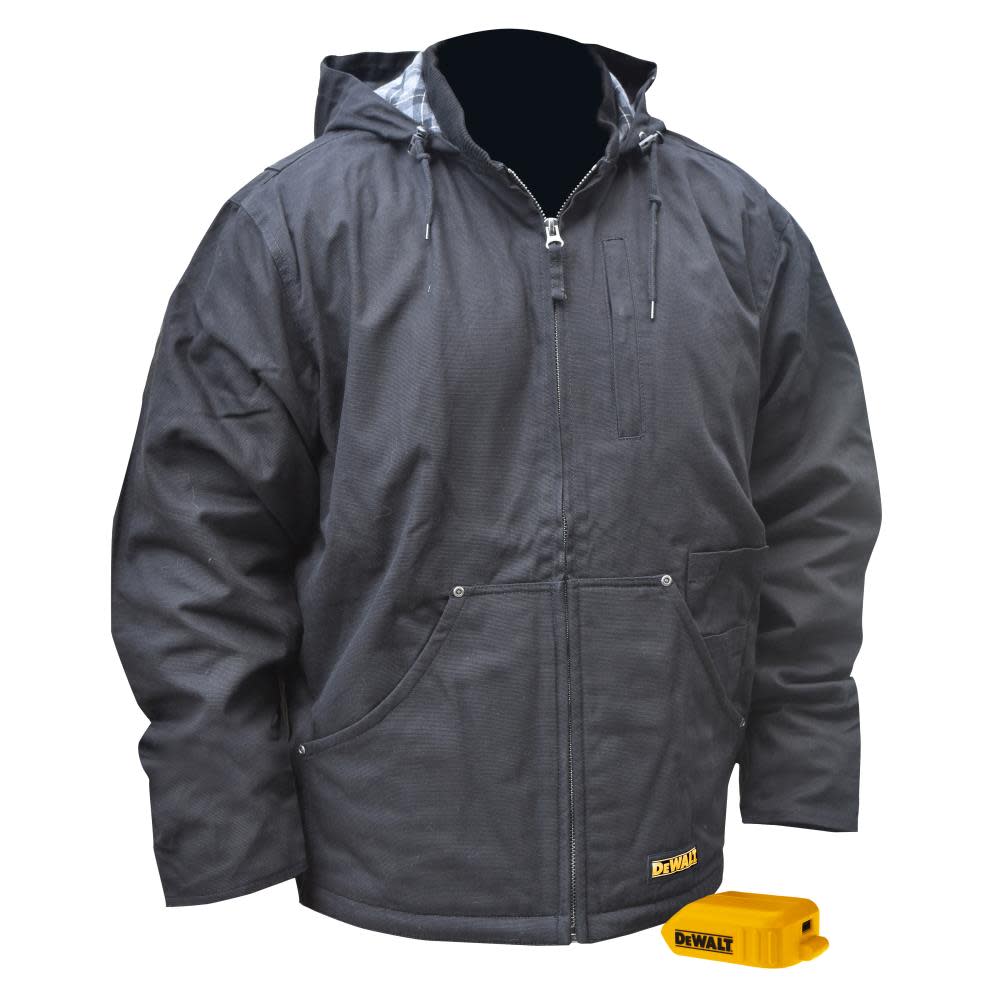 DEWALT Unisex Heated Bare Tool Heavy Duty Work Coat Black M - Ascmtools