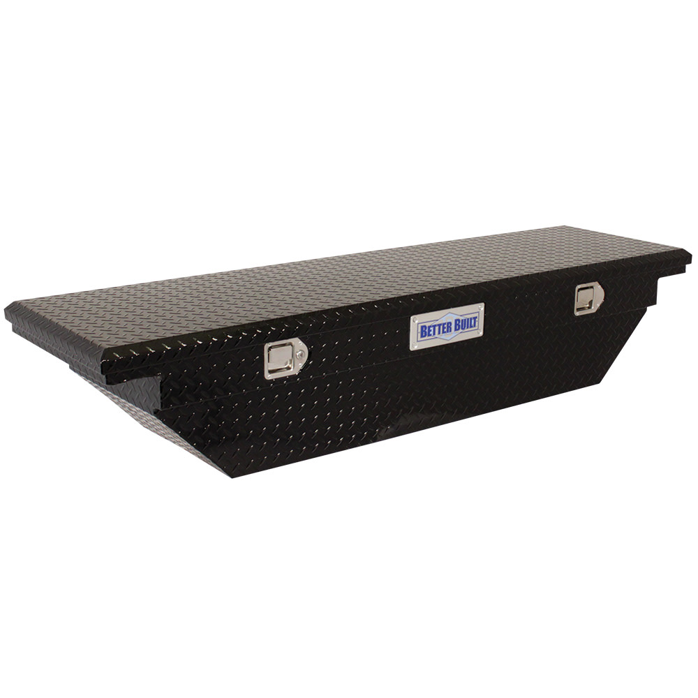 Better Built 63″ Crown Saddle Truck Tool Box LOW PROFILE WEDGE GLOSS BLACK - Ascmtools