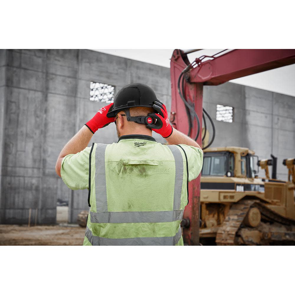 Milwaukee White Front Brim Vented Hard Hat with 6pt Ratcheting Suspension Type 1 Class C - Ascmtools