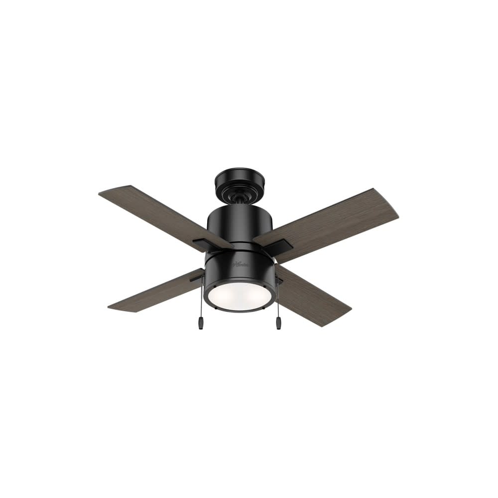 Hunter Fan Beck Ceiling Fan 42″ Matte Black/Greyed Walnut - Ascmtools