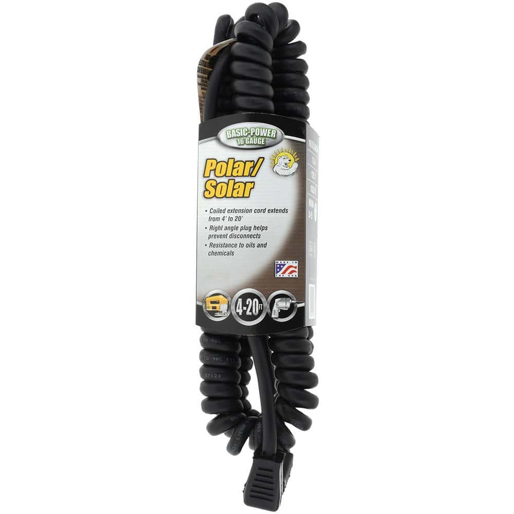 Southwire 4-20′ Black 16/3 SJEOW Coiled Extension Cord - Ascmtools