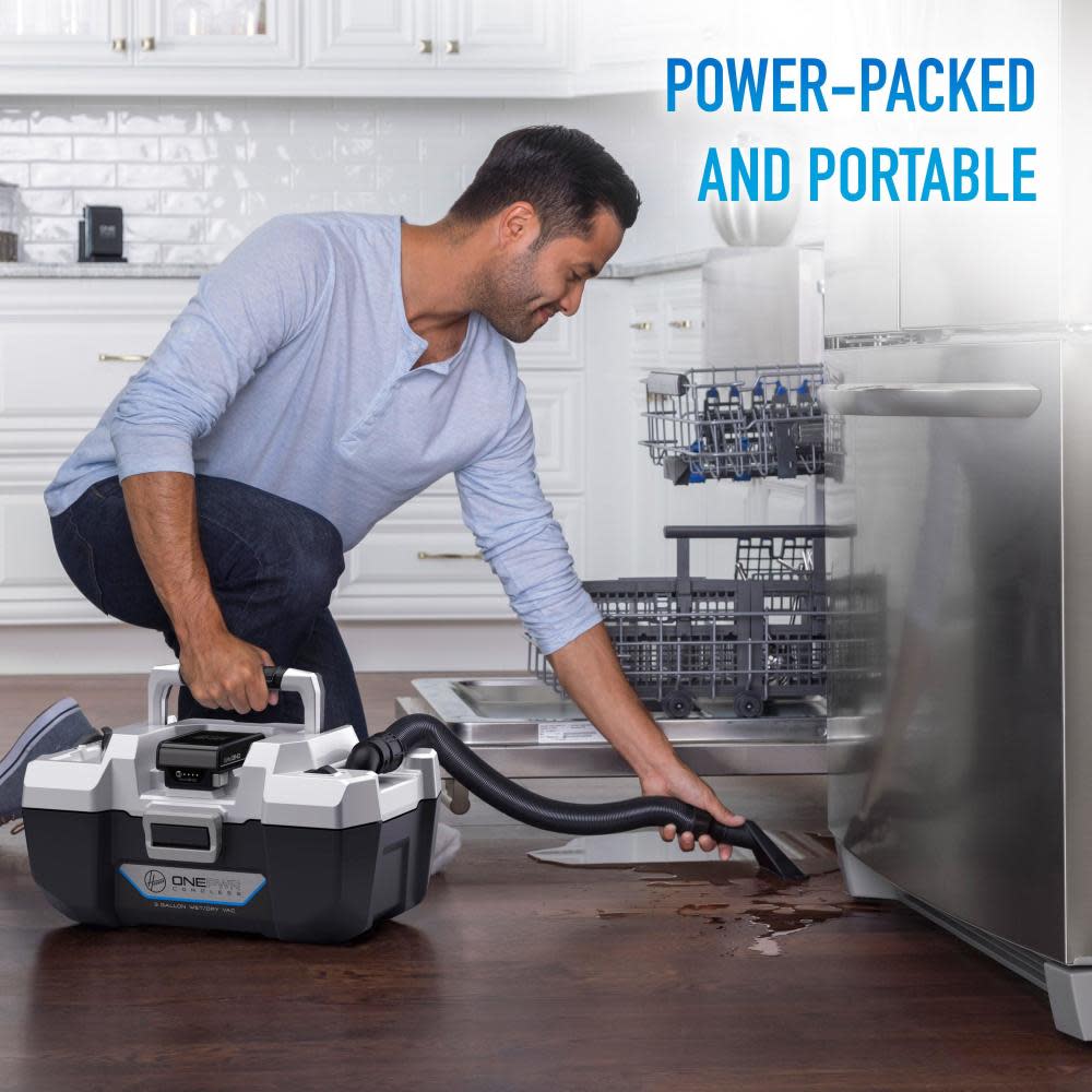 Hoover Residential Vacuum ONEPWR Utility Vacuum Cleaner Tool Only 20V Cordless 3 Gallon Wet/Dry - Ascmtools