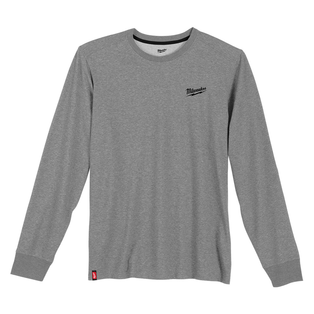 Milwaukee Hybrid Work Tee Long Sleeve Gray 3X - Ascmtools
