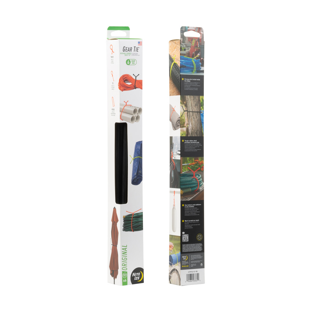 Nite Ize Gear Tie ProPack 32″ 6pk Black - Ascmtools