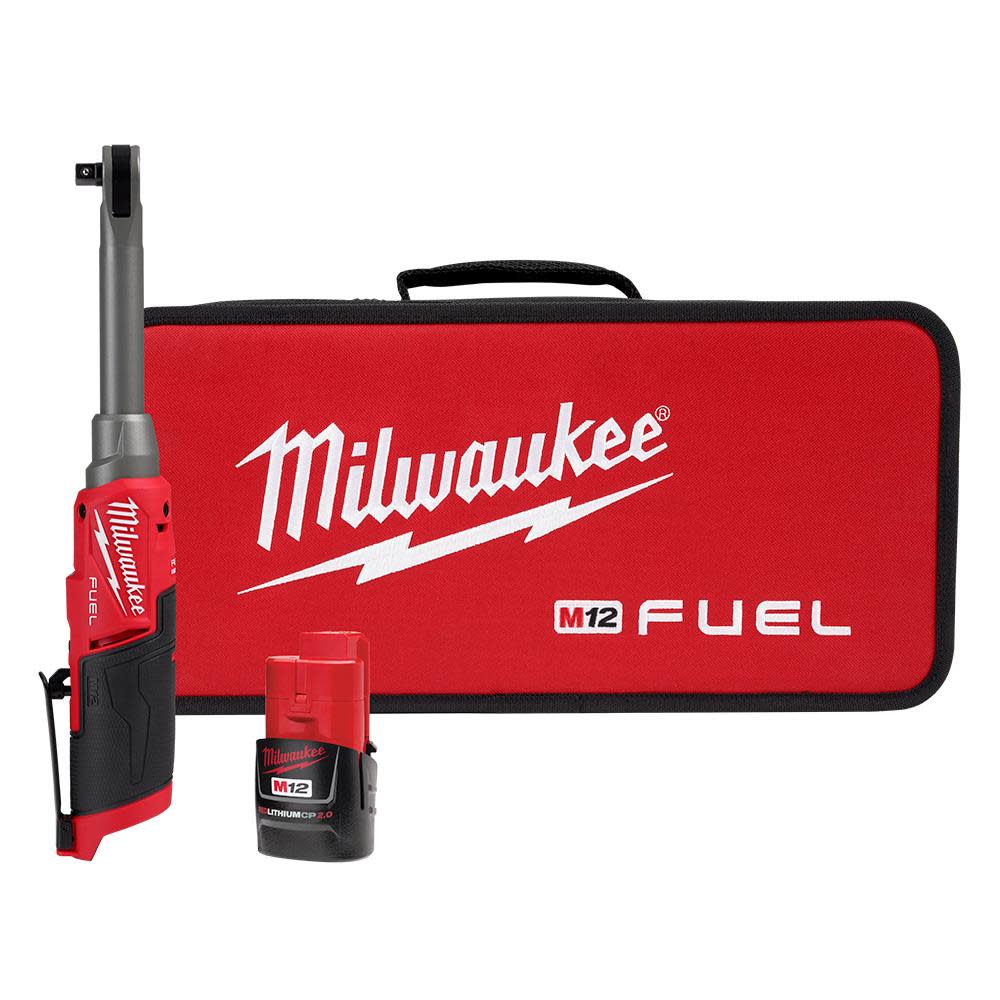 Milwaukee M12 FUEL 3/8″ Extended Reach High Speed Ratchet Kit - Ascmtools