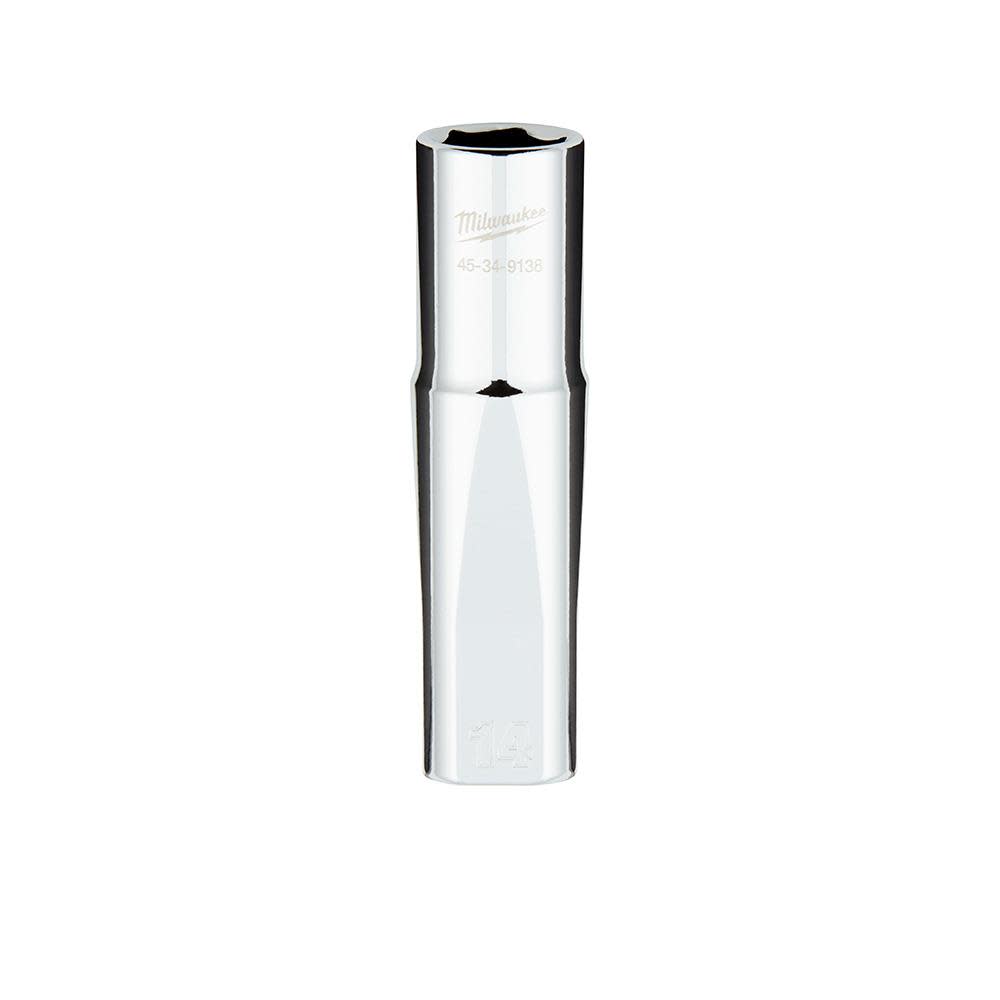 Milwaukee 1/2 in. Drive 14MM Metric 6-Point Deep Socket with FOUR FLAT Sides - Ascmtools