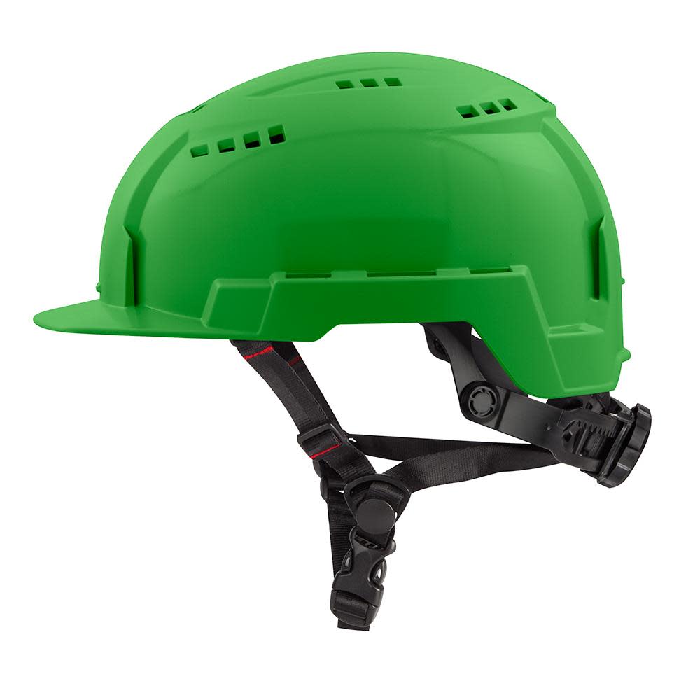 Milwaukee Green Front Brim Vented Helmet with BOLT Class C - Ascmtools