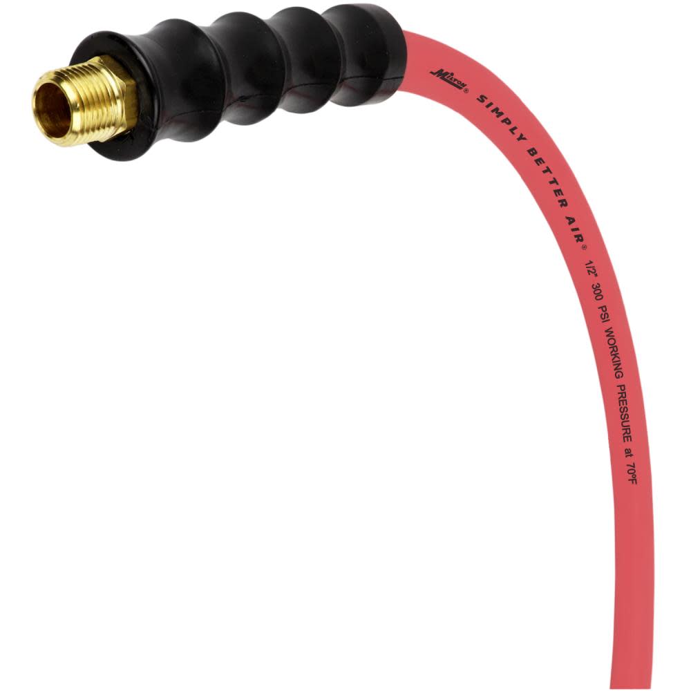 Milton ULR 1/2″ ID x 50′ (3/8″ MNPT) Ultra Lightweight Rubber Air Hose for Extreme Environments - Ascmtools