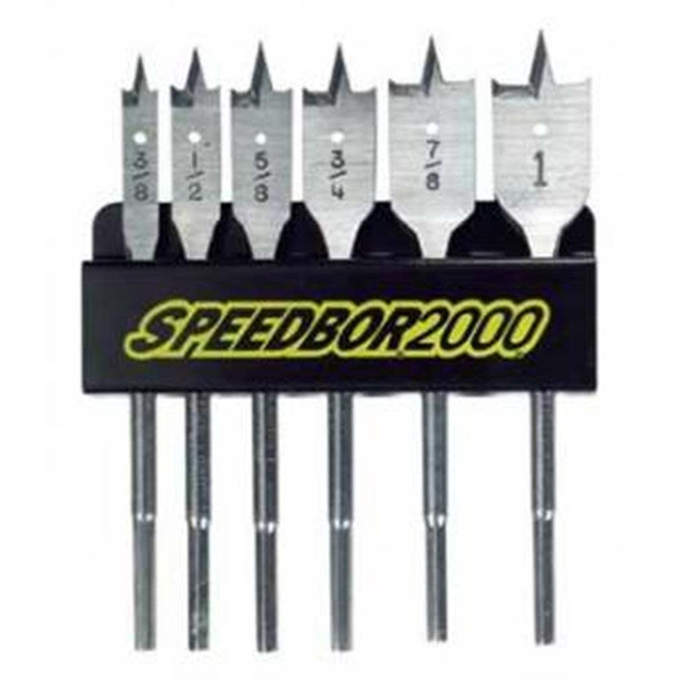 Irwin 6 Pc. Spade Bit Set with Workshop Rack - Ascmtools