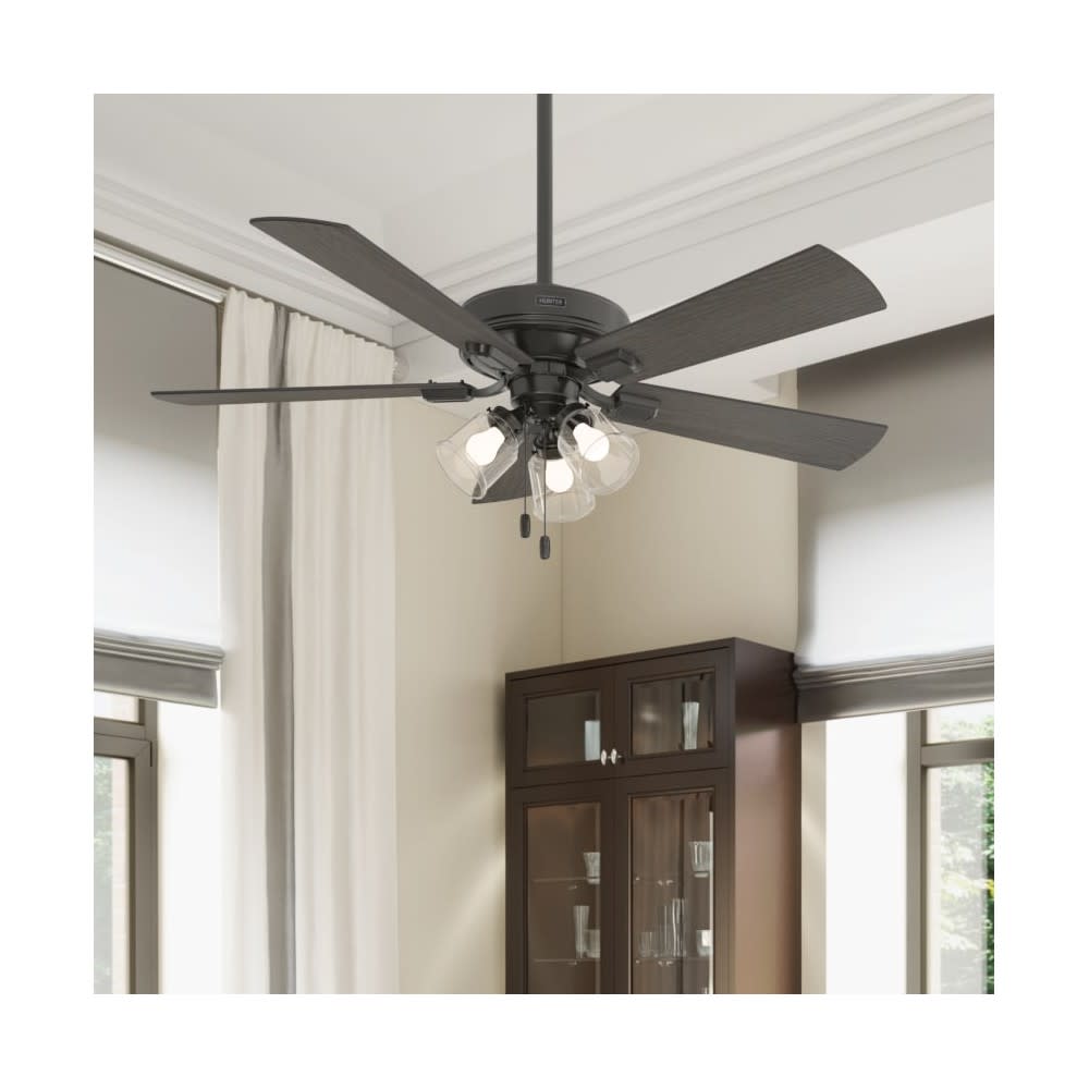 Hunter Fan Crestfield Ceiling Fan 52″ Bronze Bleached Grey Pine - Ascmtools