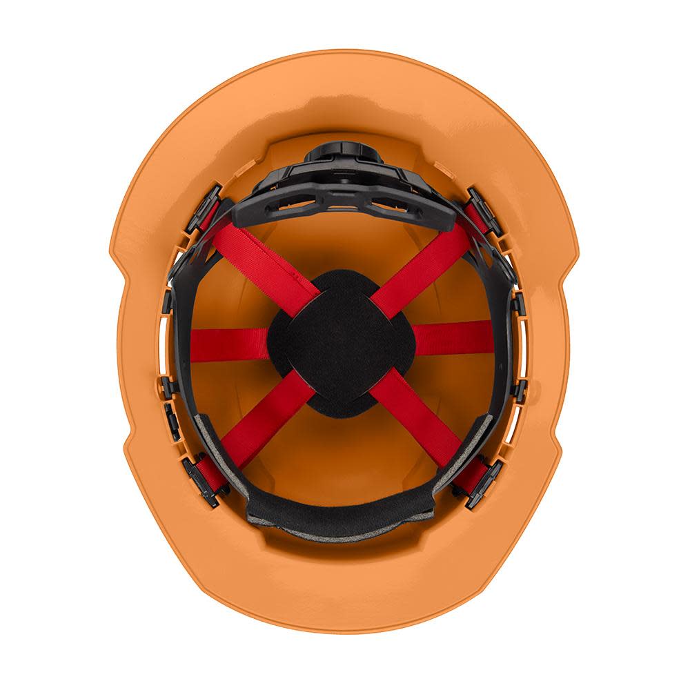 Milwaukee Orange Full Brim Hard Hat with 6pt Ratcheting Suspension Type 1 Class E - Ascmtools