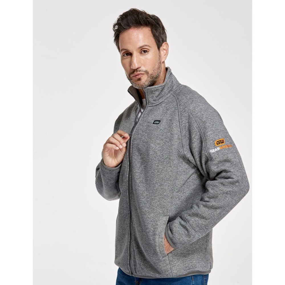 GEARWRENCH Mens Gray Heated Fleece Jacket Kit XL - Ascmtools