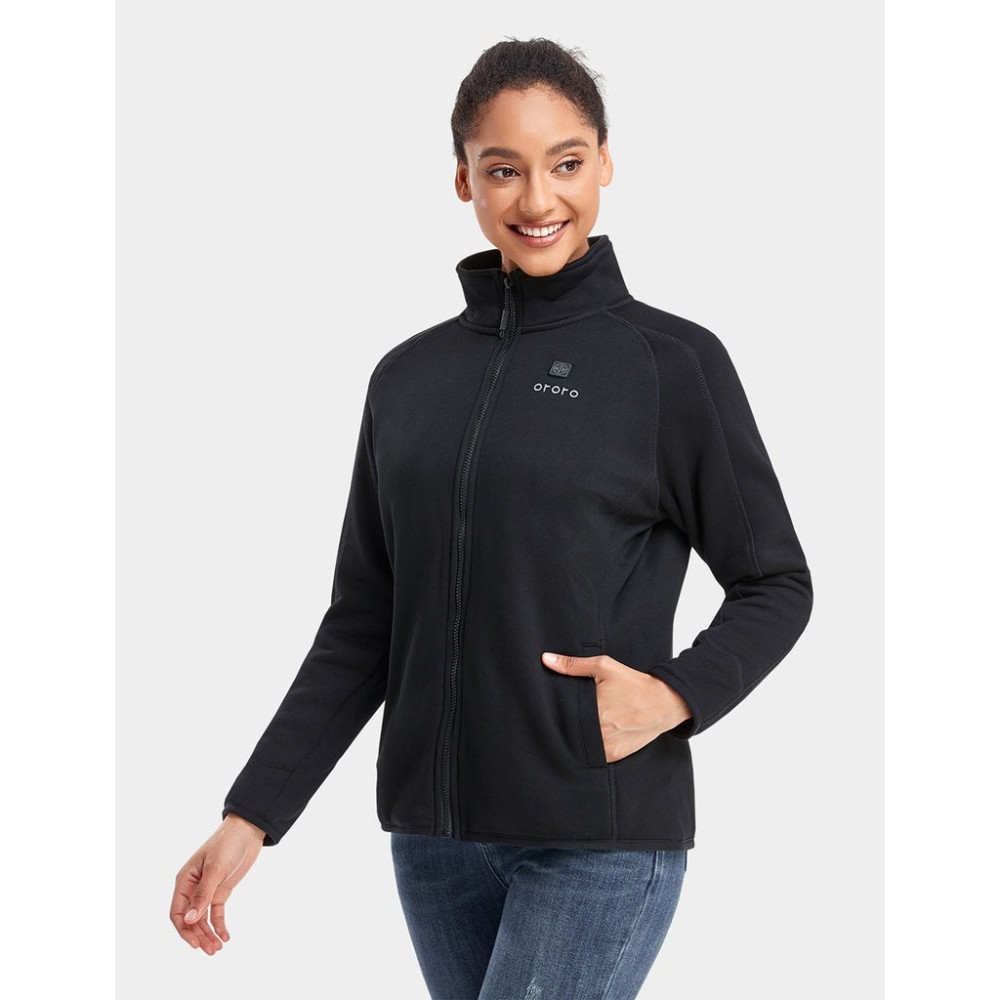 ORORO Womens Black Heated Fleece Jacket Kit Large - Ascmtools