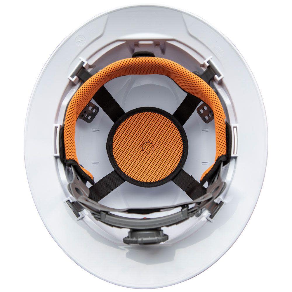 Klein Tools Hard Hat Non-vented Full Brim with Rechargeable Headlamp White - Ascmtools