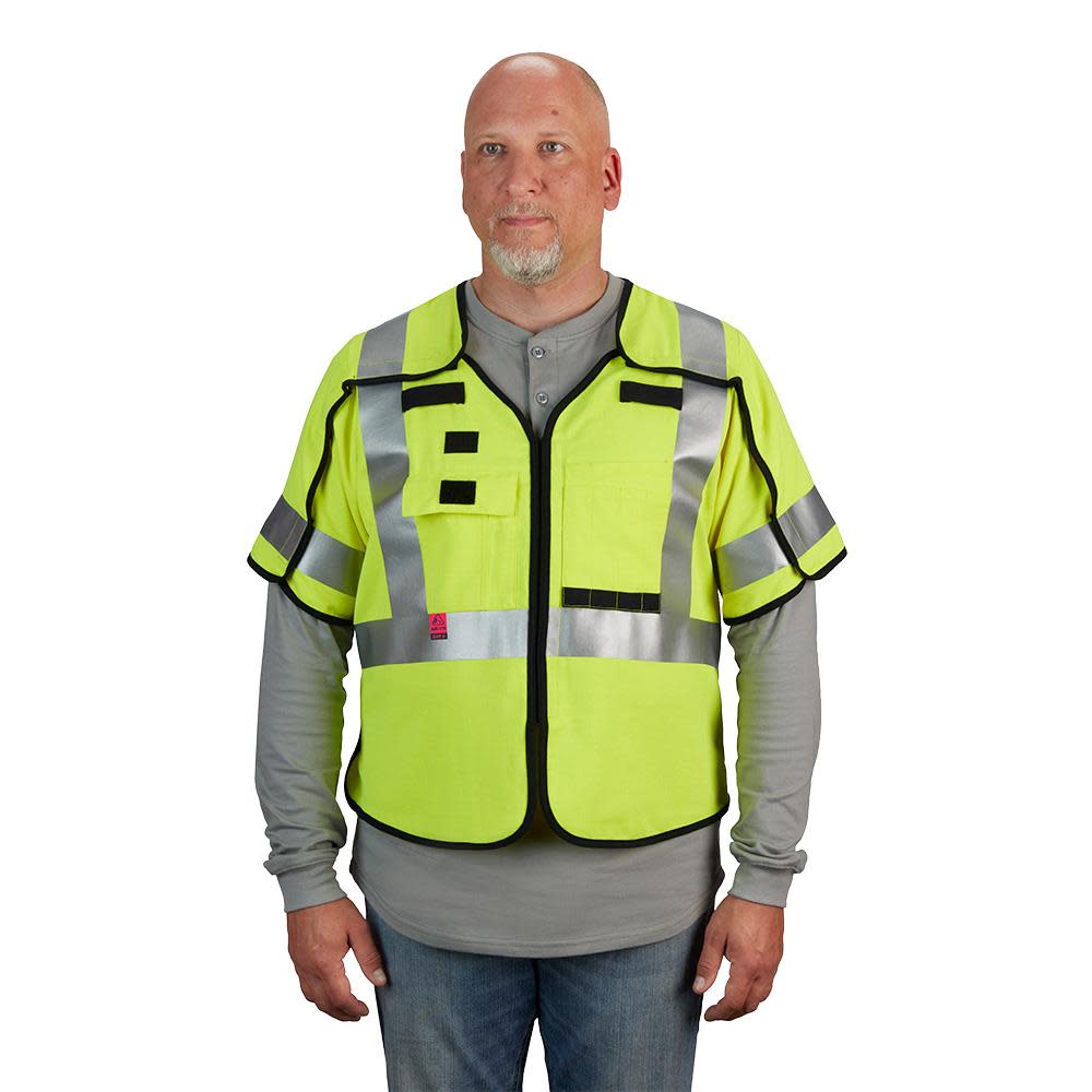 Milwaukee High Vis Safety Vest Class 3 Breakaway AR/FR Cat 2 - Ascmtools