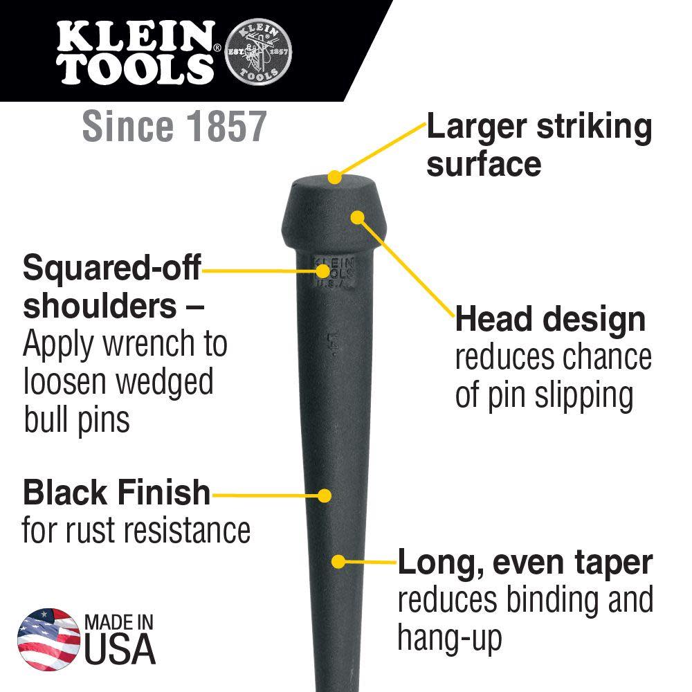 Klein Tools Broad-Head Bull Pin 10 In. long - Ascmtools