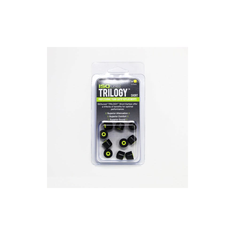 ISOtunes Trilogy Yellow Core Foam Ear Tips Medium 5 Pairs - Ascmtools