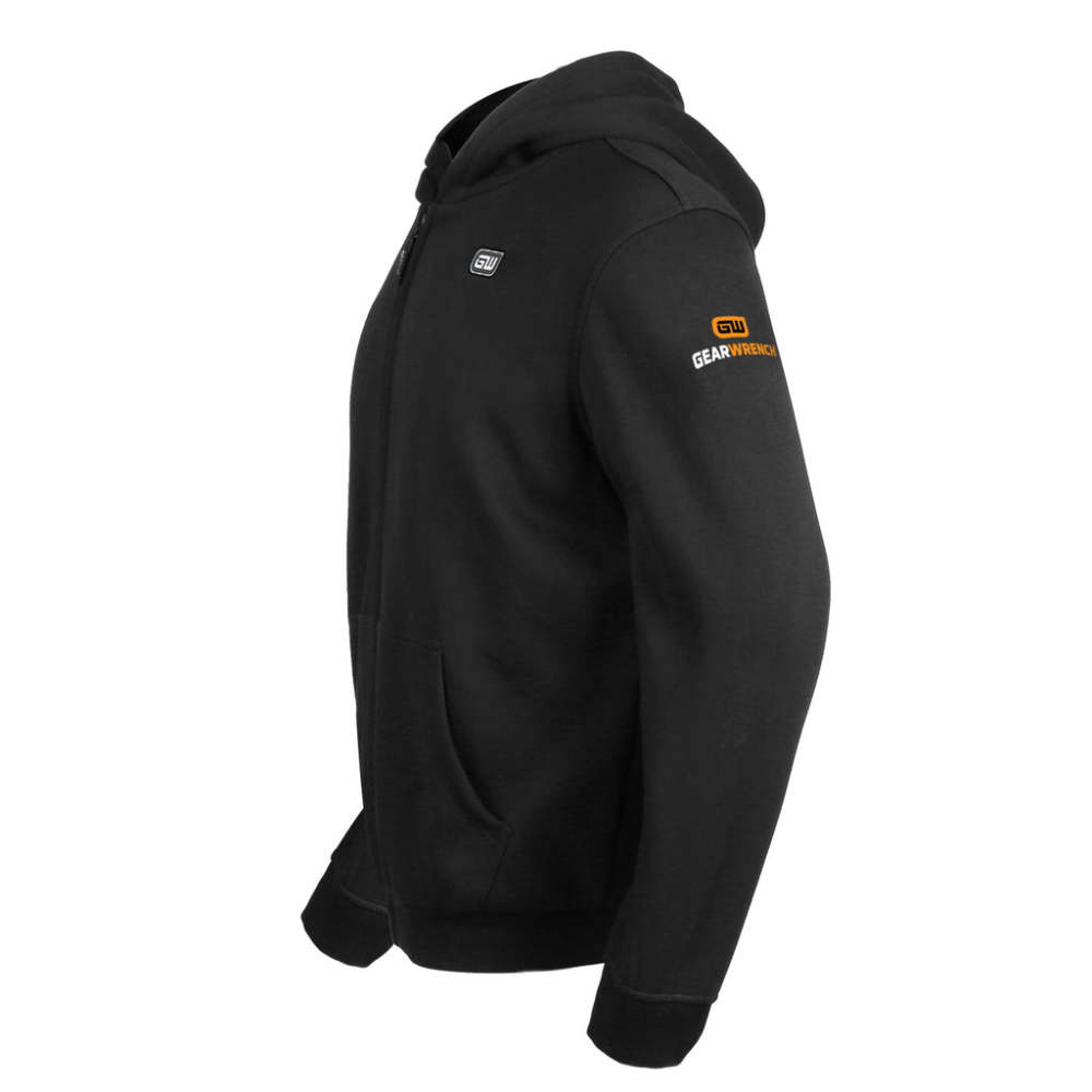 GEARWRENCH Mens Black Heated Full Zip Hoodie Kit Small - Ascmtools