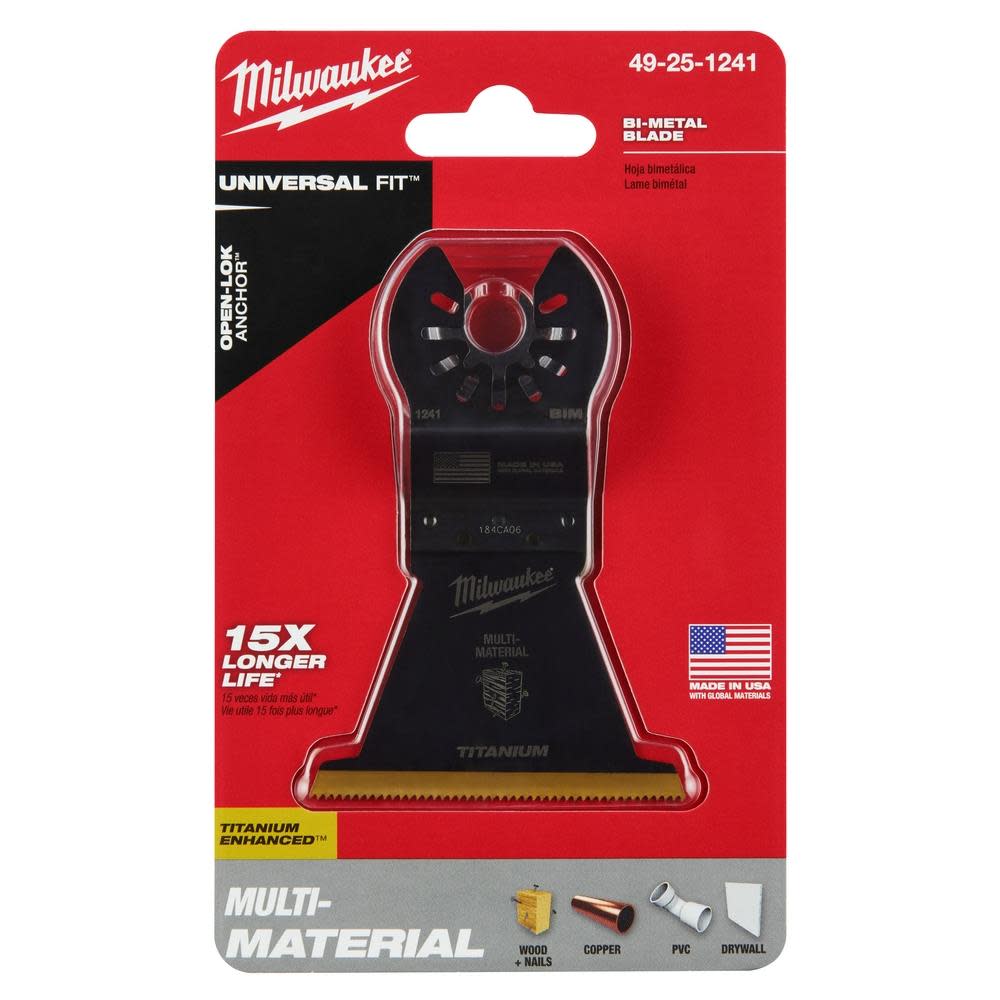 Milwaukee OPEN-LOK 2-1/2″ TITANIUM ENHANCED BI-METAL MULTI-MATERIAL BLADE 1PK - Ascmtools