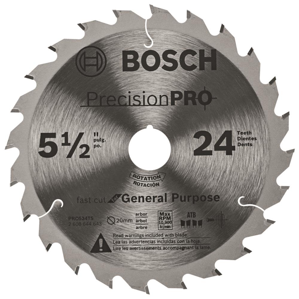 Bosch Track Saw Blade 5 1/2″ 24 Tooth Precision Pro Series - Ascmtools