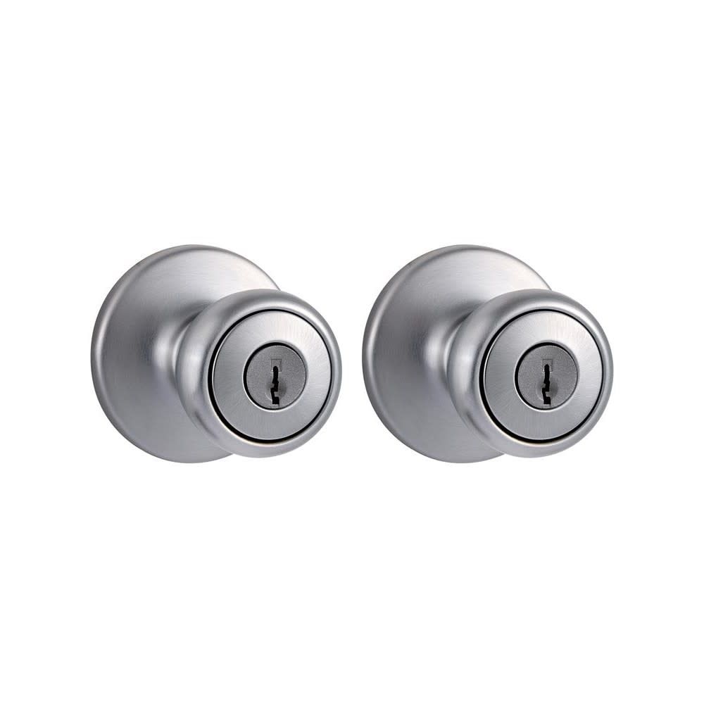 Kwikset Tylo Door Knob Satin Chrome Projectpk Two Keyed Entry - Ascmtools