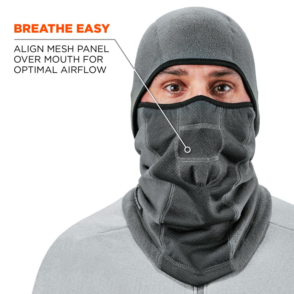 Ergodyne N Ferno 6823 Balaclava Face Mask Windproof Hinged Gray - Ascmtools