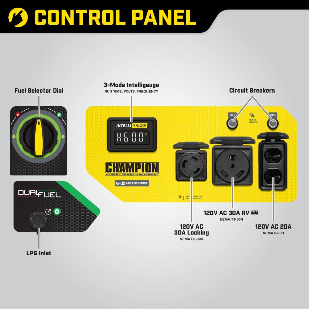 Champion Power Equipment Generator Dual Fuel Portable 3500 Watt - Ascmtools