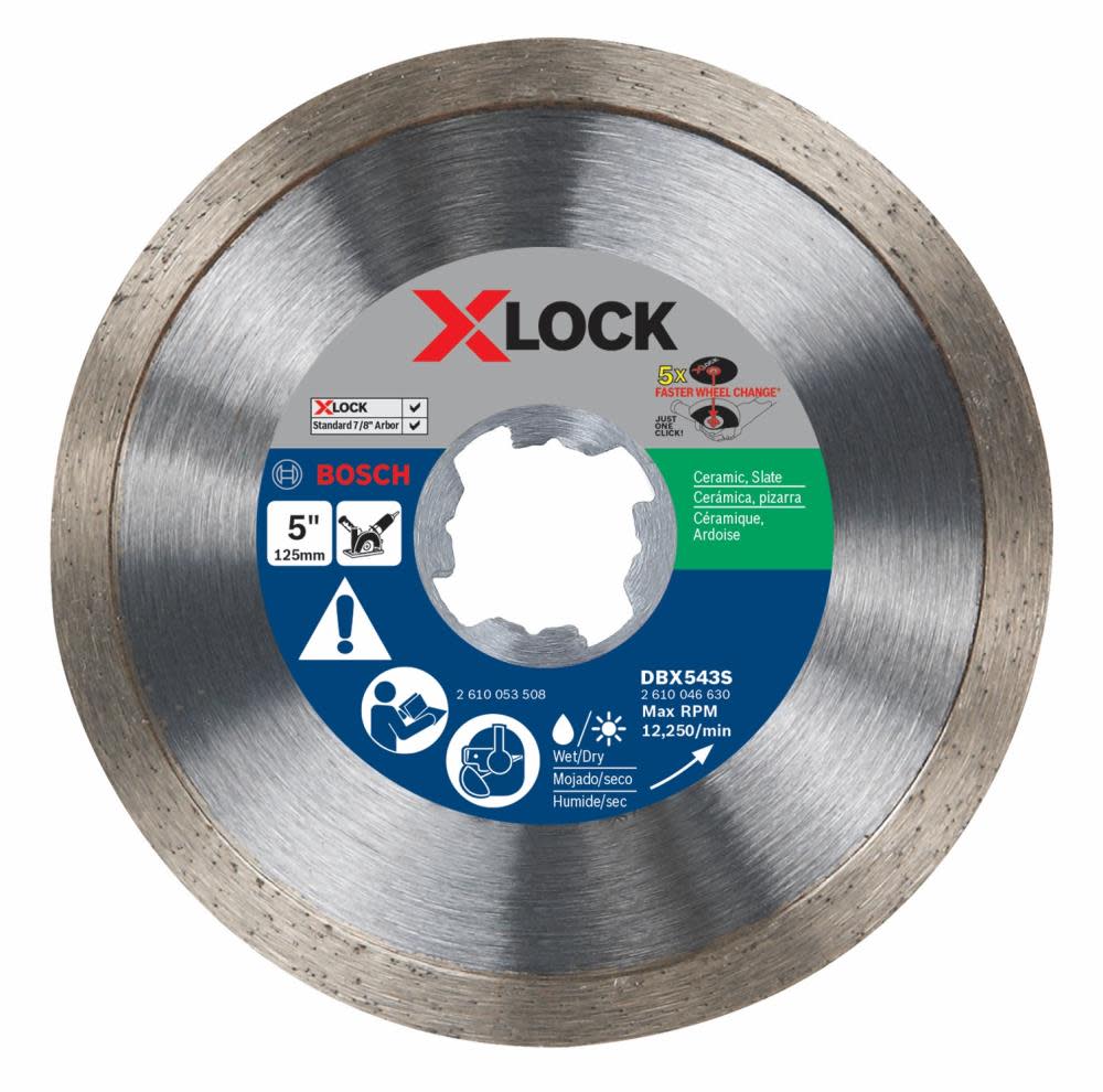 Bosch 5 In. X-LOCK Continuous Rim Diamond Blade - Ascmtools