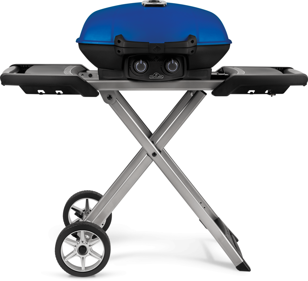Napoleon TravelQ 285X Portable Propane Gas Grill with Scissor Cart Blue - Ascmtools