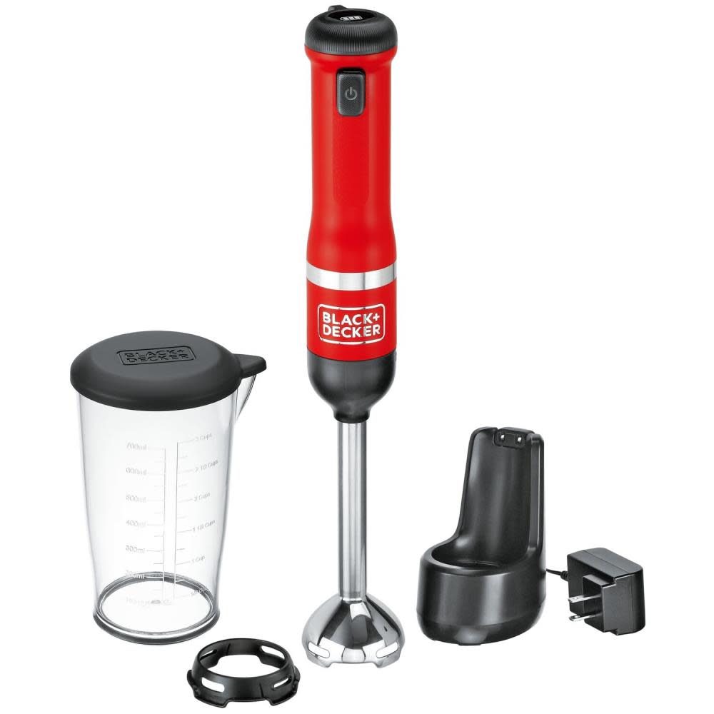 Black and Decker kitchen wand Cordless Immersion Blender Red - Ascmtools