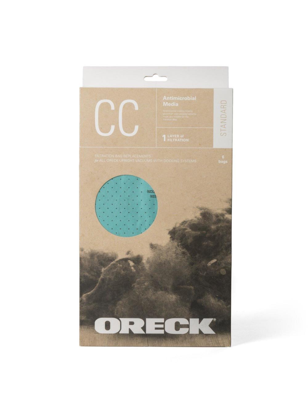 Oreck Type CC Antimicrobial Filtration Standard Filtration Vacuum Bag (6pk) - Ascmtools
