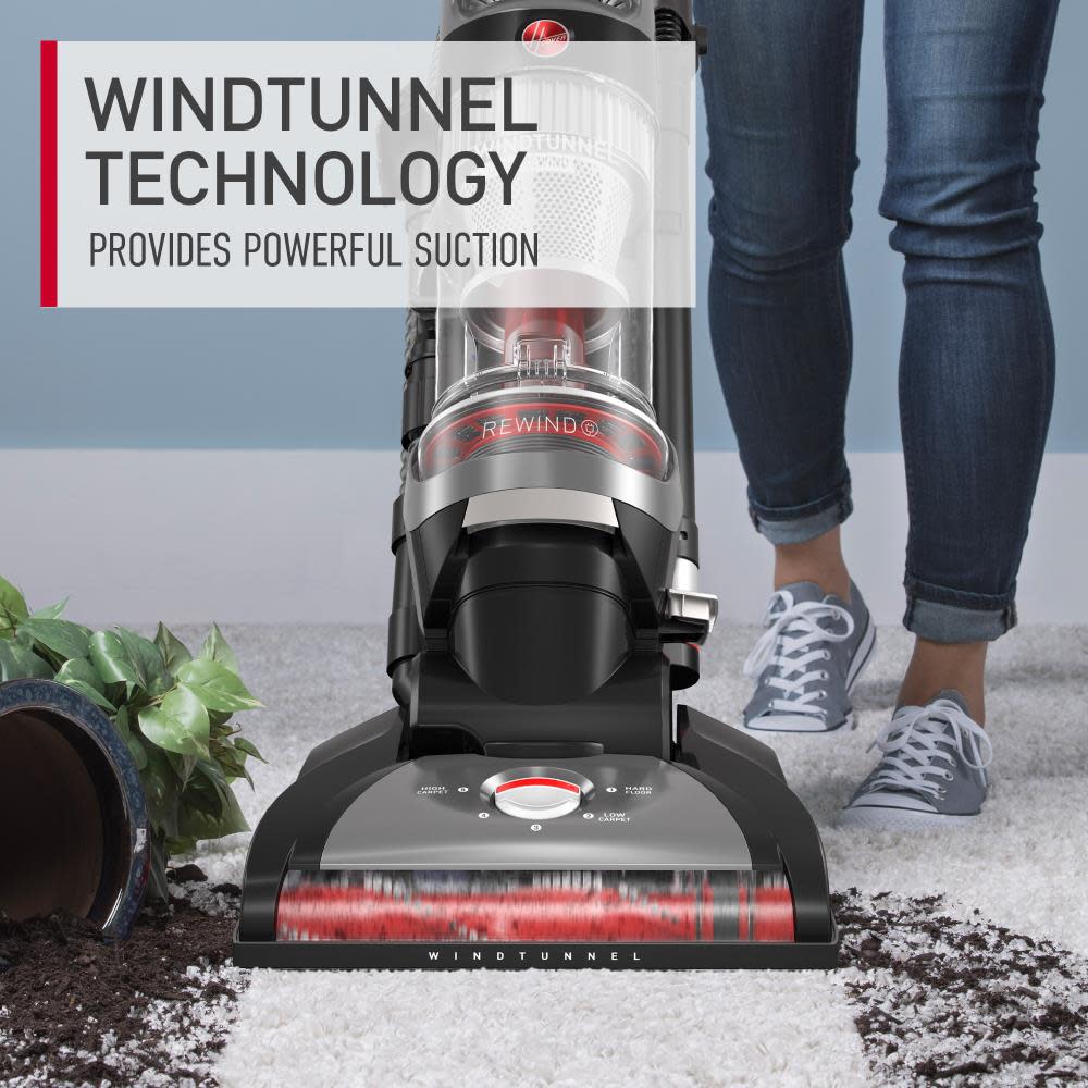 Hoover Residential Vacuum WindTunnel Cord Rewind Pro Upright Vacuum Cleaner - Ascmtools