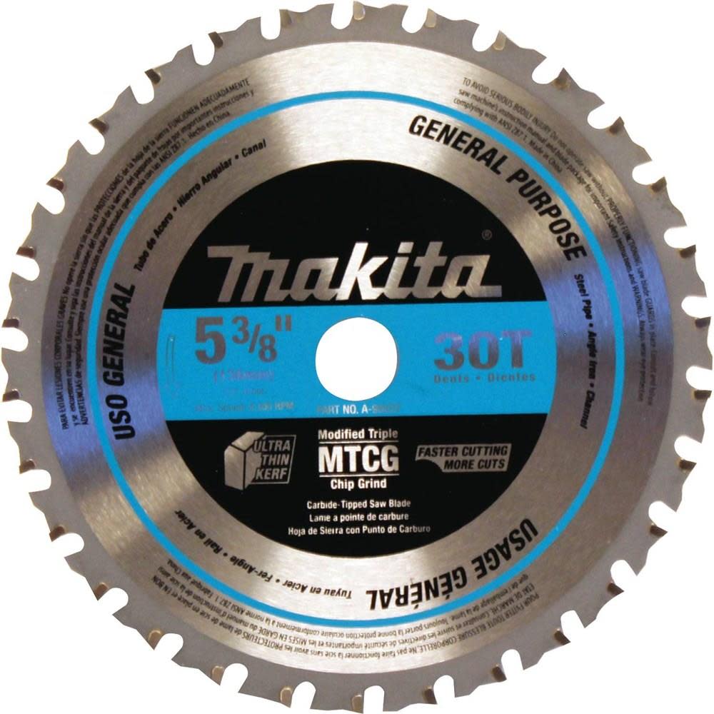 Makita 5-3/8 in. 30T Carbide-Tipped Saw Blade Metal/General Purpose - Ascmtools