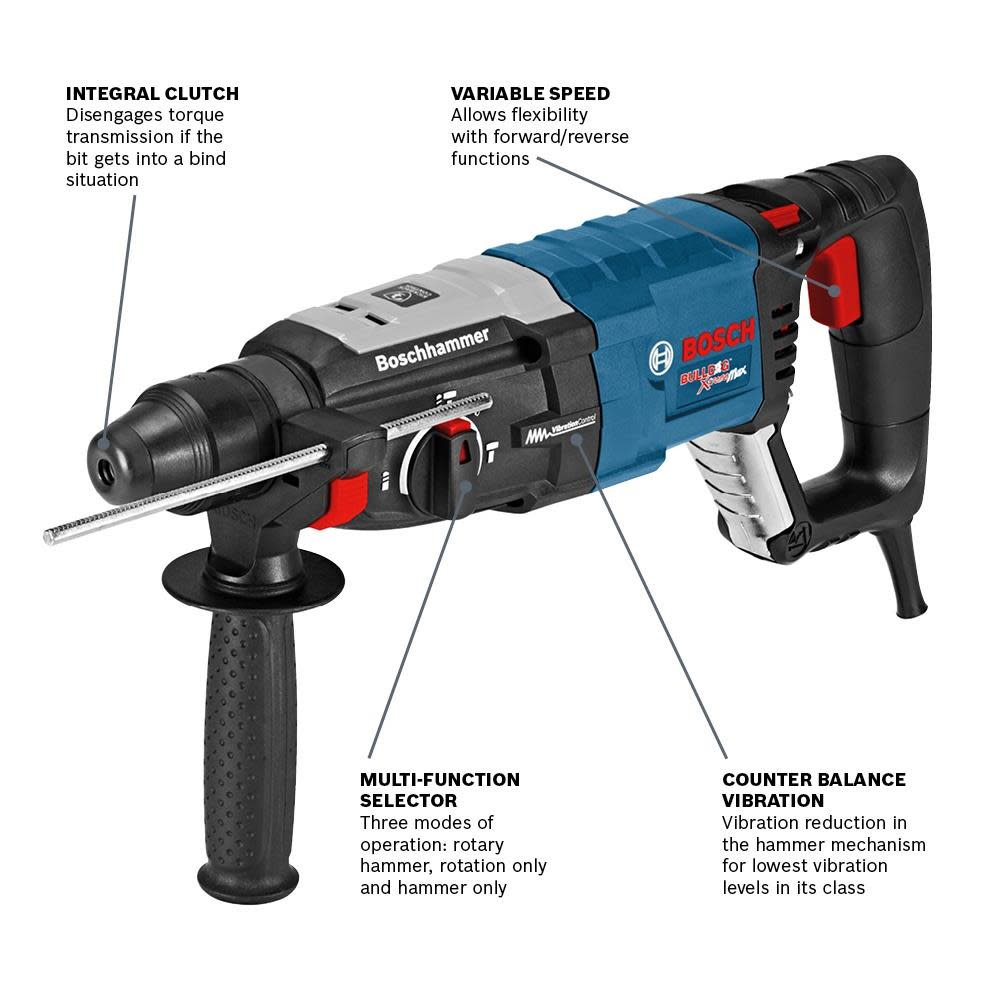 Bosch SDS-plus Bulldog Xtreme Max 1-1/8 In. Rotary Hammer - Ascmtools