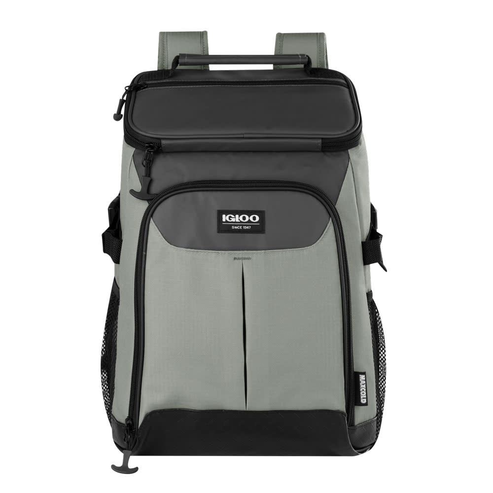 Igloo Softside Cooler 28 Can Top Grip Backpack Trek Olive/Gray - Ascmtools
