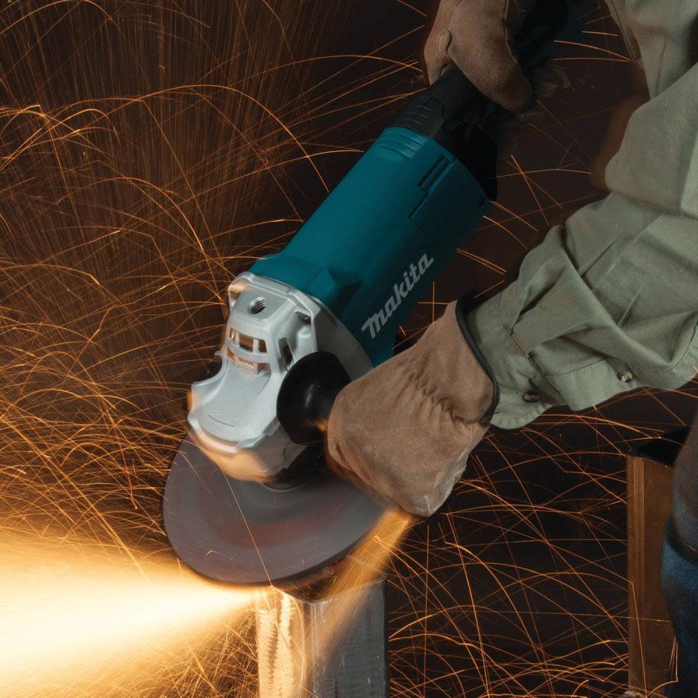 Makita 9 In. Angle Grinder with No Lock-On Switch - Ascmtools
