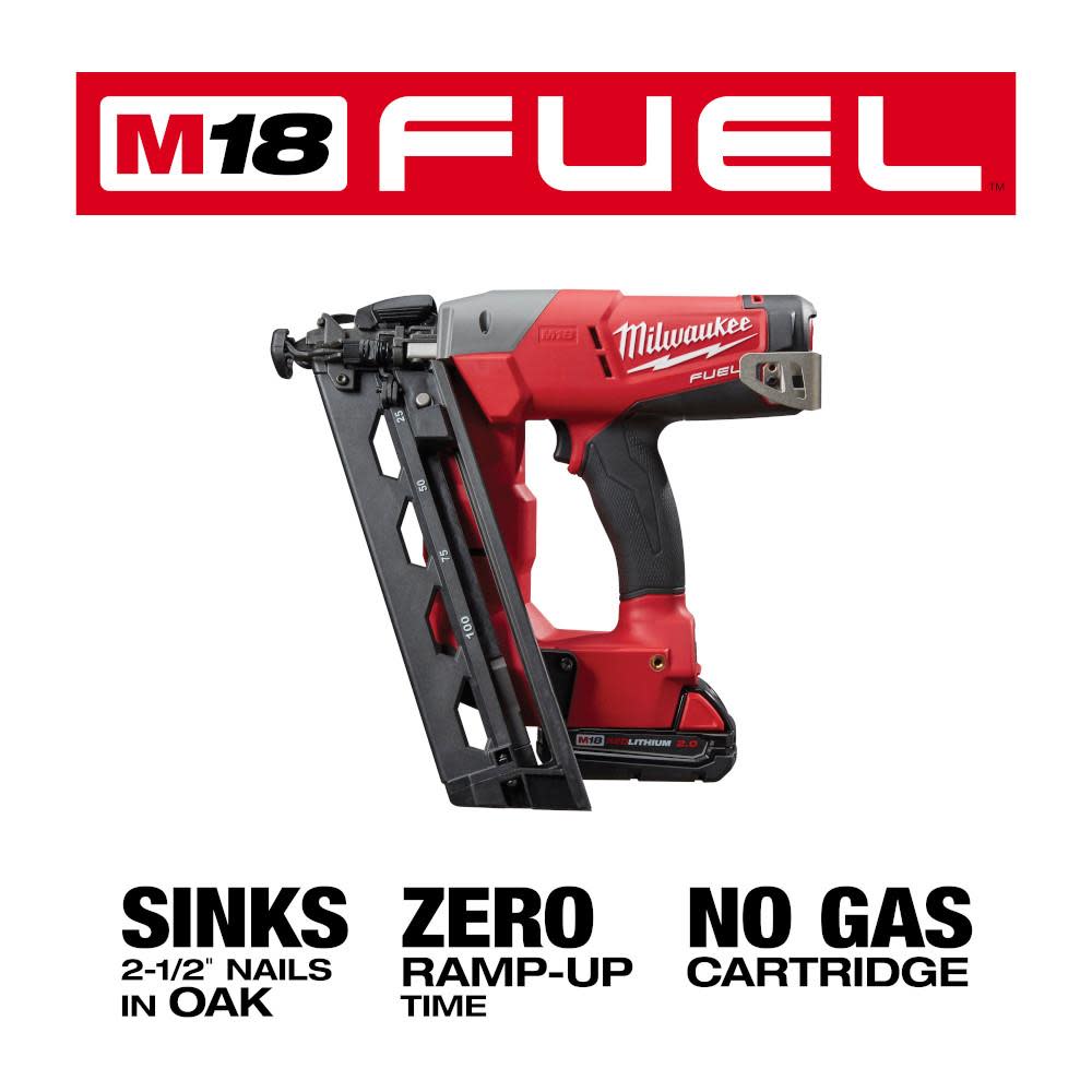 Milwaukee M18 FUEL 16 Gauge Angle Finish Nailer Kit - Ascmtools