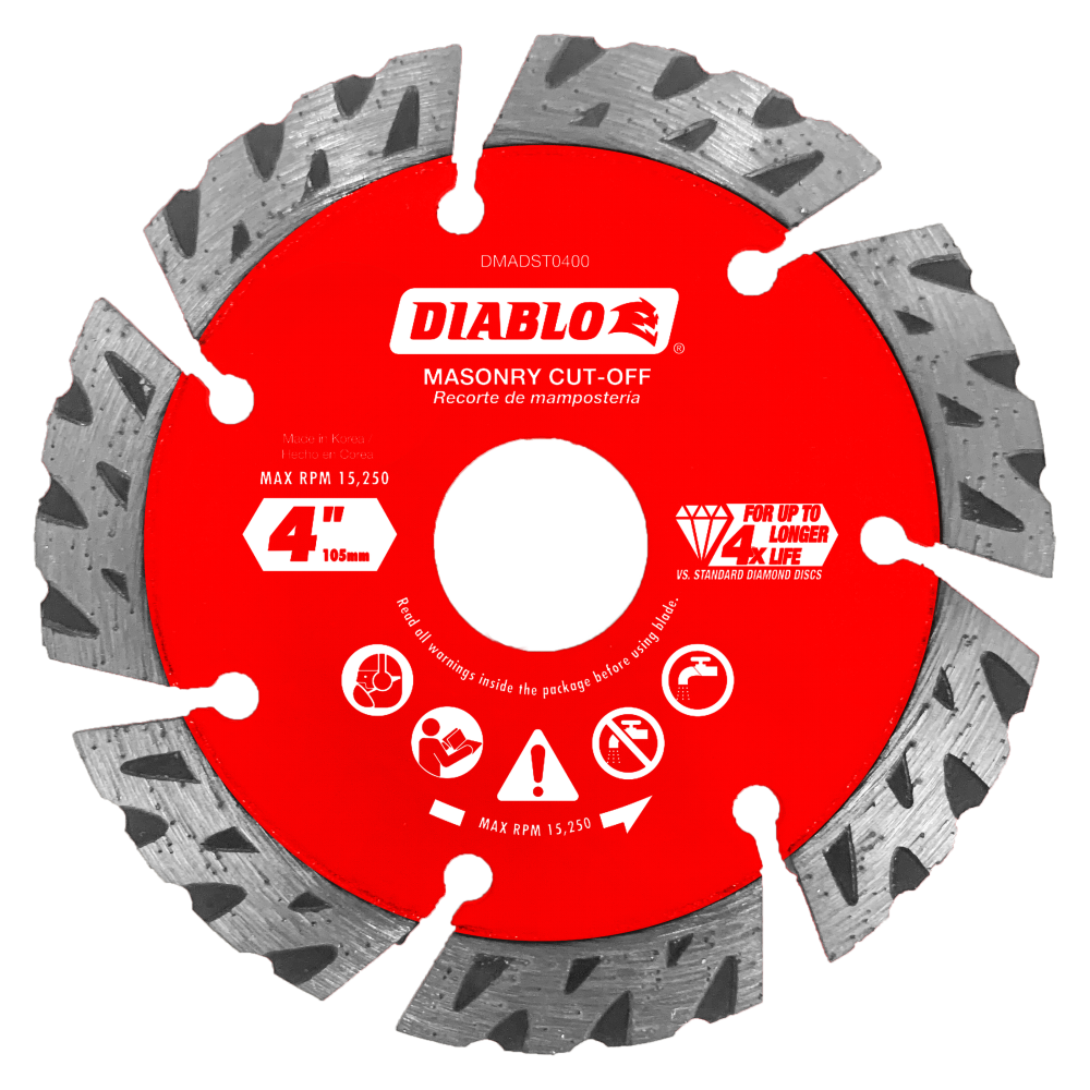 Diablo Tools 4″ Diamond Segmented Turbo Cut-Off Discs for Masonry - Ascmtools