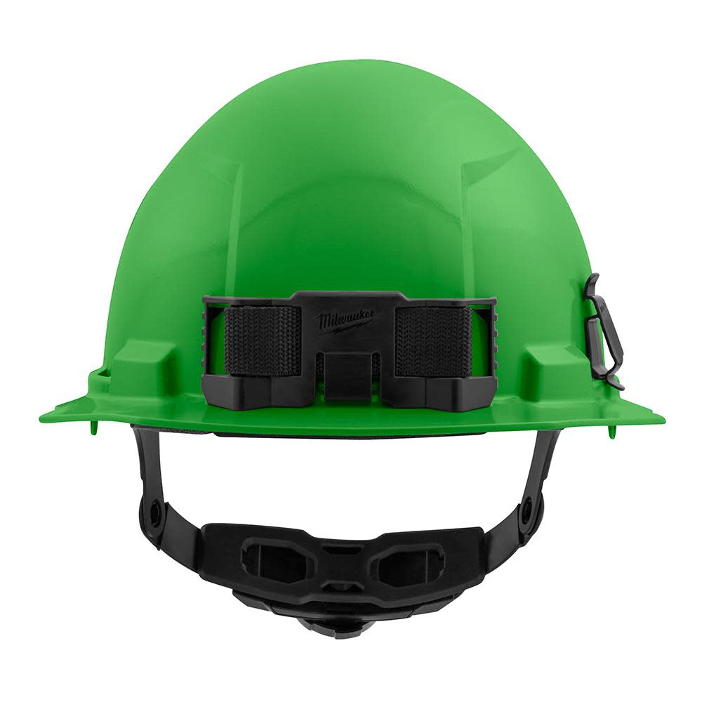 Milwaukee Green Front Brim Hard Hat with 6pt Ratcheting Suspension Type 1 Class E - Ascmtools