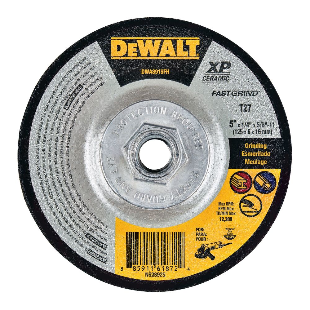 DEWALT XP Ceramic Grinding Wheel 5 X 1/4 X 5/8-11 - Ascmtools
