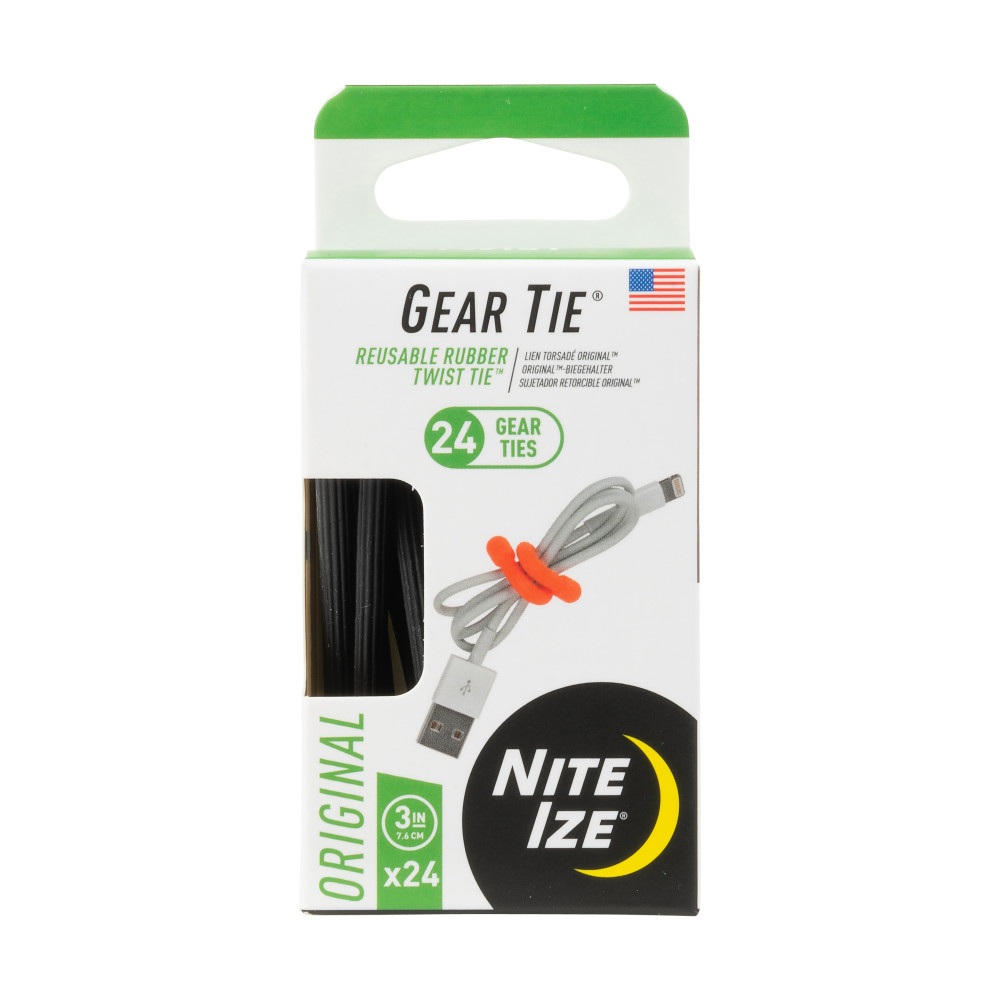 Nite Ize Gear Tie ProPack 3″ 24pk Black - Ascmtools