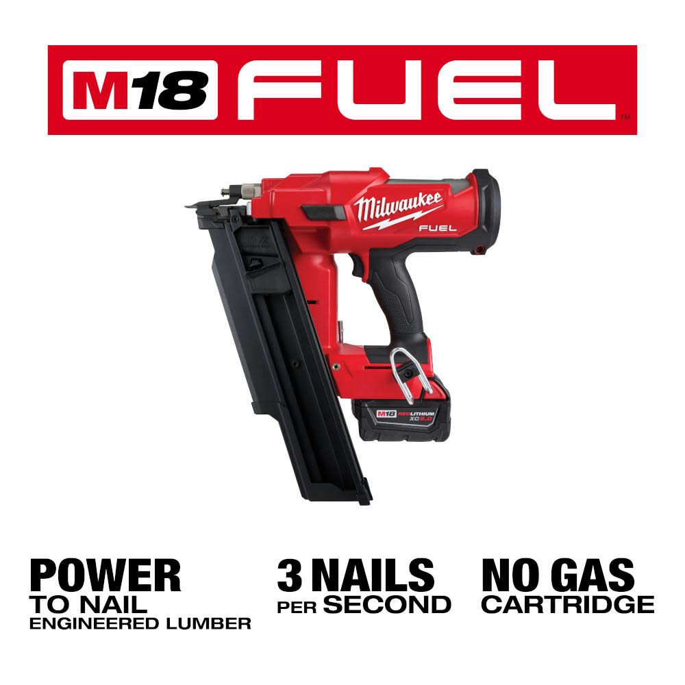 Milwaukee M18 FUEL 21 Degree Framing Nailer Kit - Ascmtools