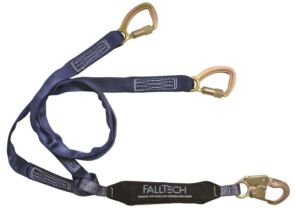Falltech 6 Ft. 100% Tie Off Shock Absorbing Lanyard - Ascmtools