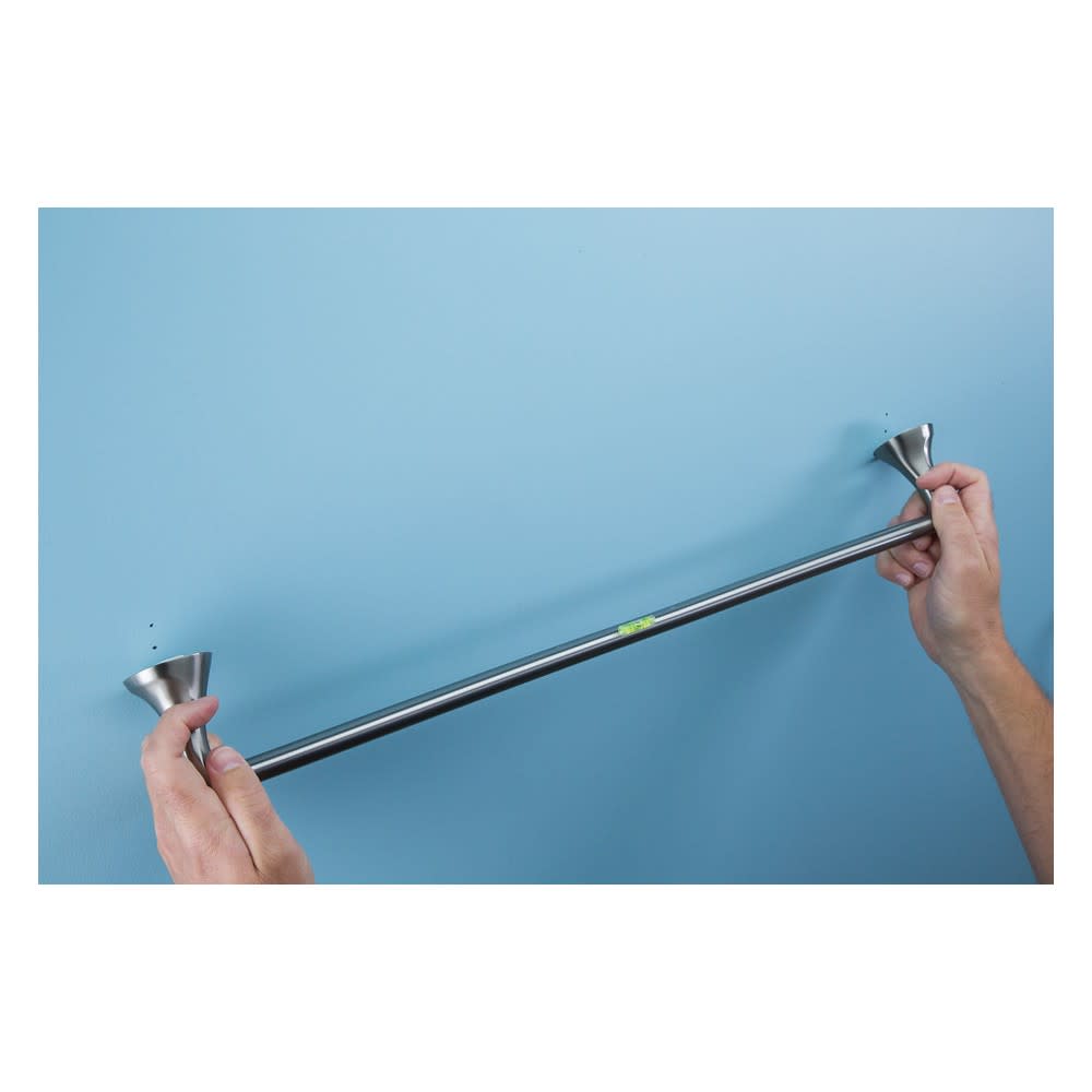 Moen Darcy Brushed Nickel 24″ Towel Bar with Press & Mark Stamp - Ascmtools