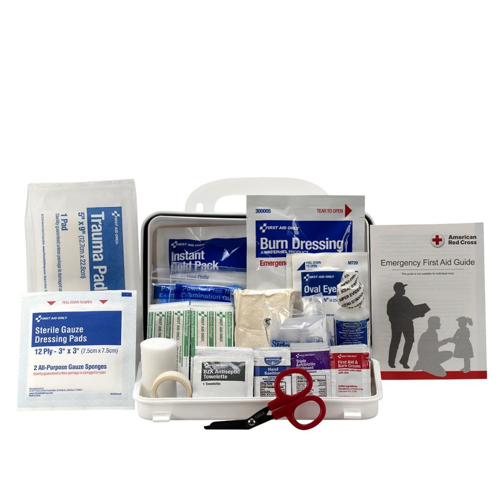 First Aid Only First Aid Kit 10 Person Plastic Case ANSI A - Ascmtools